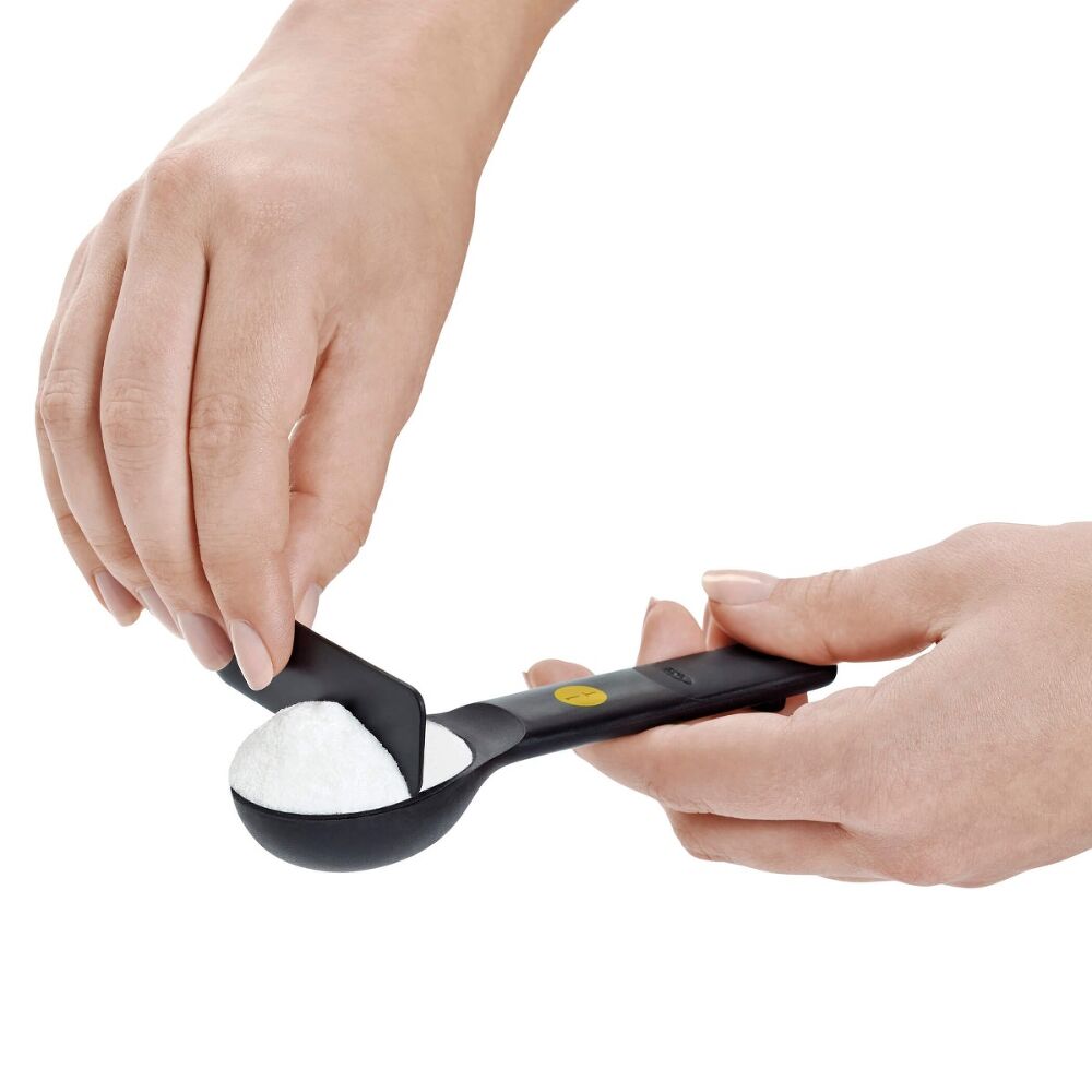 7 Piece Plastic Measuring Spoons - Black H2