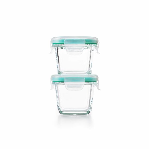 4 Piece Smart Seal Glass Mini Square Container Set I3