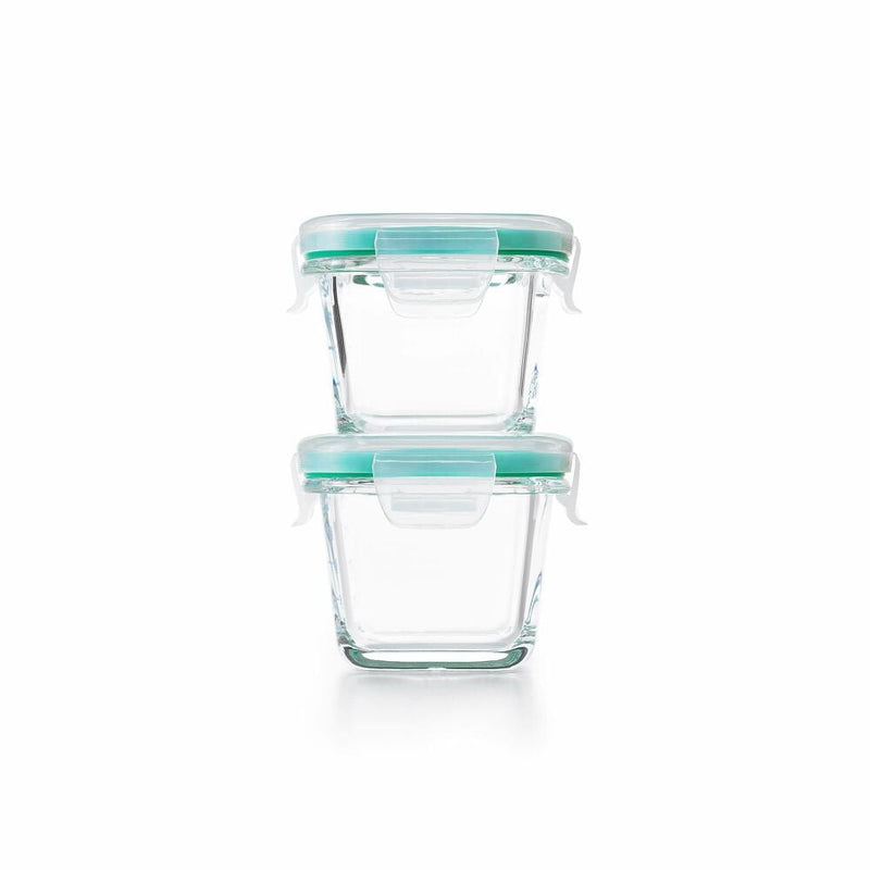 4 Piece Smart Seal Glass Mini Square Container Set I3