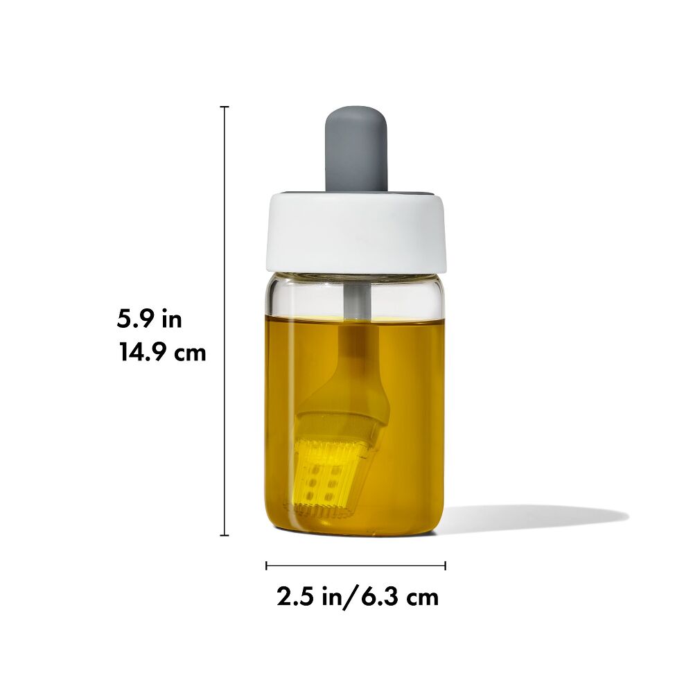 Glass Oil Bottle and Silicone Brush Set K6