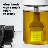 Glass Oil Bottle and Silicone Brush Set K6