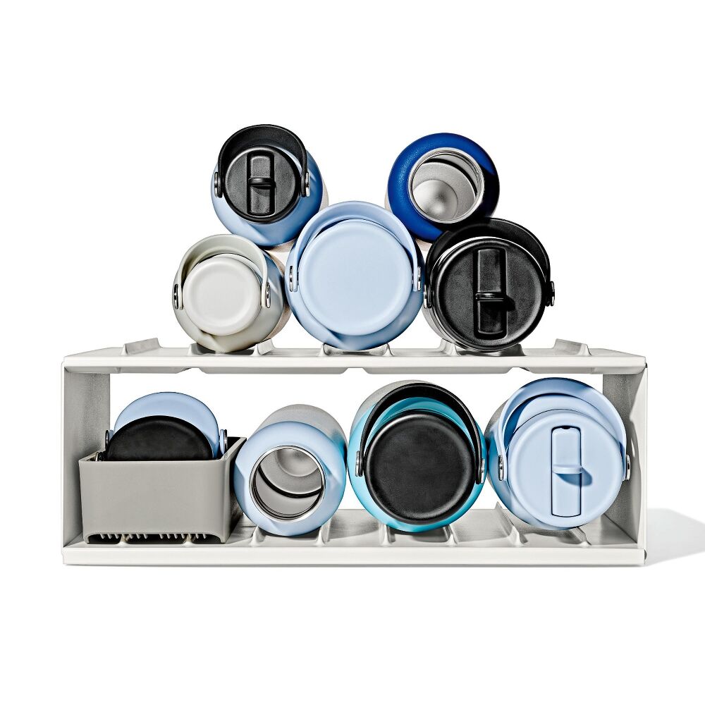 Water Bottle Organizer with Accessory Bin Q8