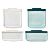 Silicone Reusable Bag -  4 Piece Lunch Set - Oat/Lagoon Z0