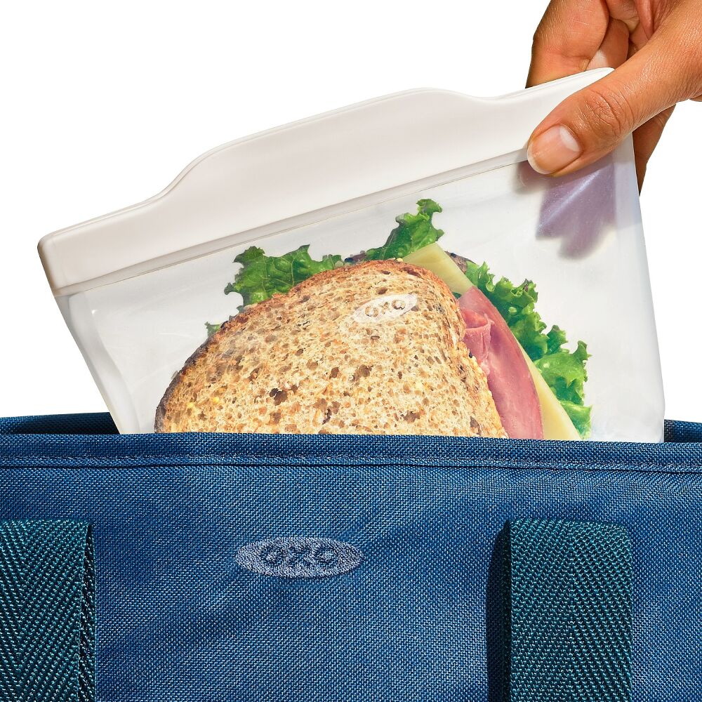 Silicone Reusable Bag - 4 Piece Starter Set - Oat/Lagoon M1