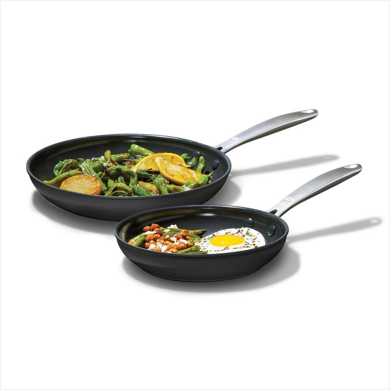 Enhanced Non-Stick 2-Piece Frypan Set — Black D8