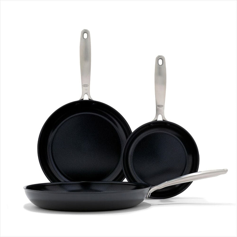 Enhanced Non-Stick 3-Piece Frypan Set — Black E2