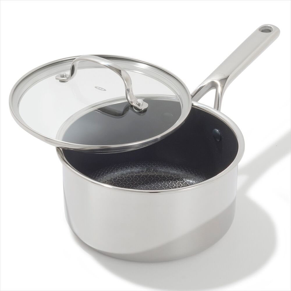 Trident Hybrid Non-Stick Stainless Steel 2.5 Qt Saucepan with Lid I2