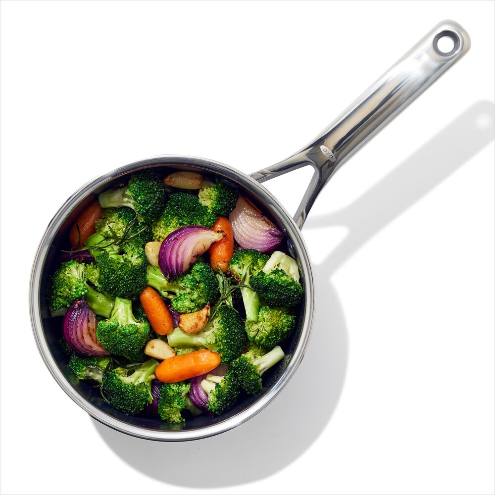 Trident Hybrid Non-Stick Stainless Steel 2.5 Qt Saucepan with Lid I2
