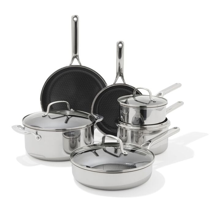 Trident Hybrid Non-Stick Stainless Steel 10-Piece Set X3
