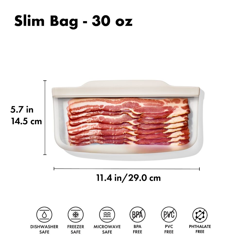 Silicone Reusable Bag - Slim Bag (20 oz) - Oat B0