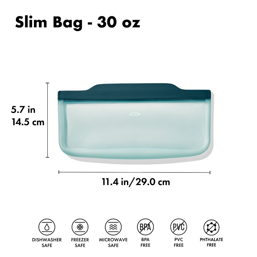 Silicone Reusable Bag - Slim Bag (20 oz) - Lagoon Y1