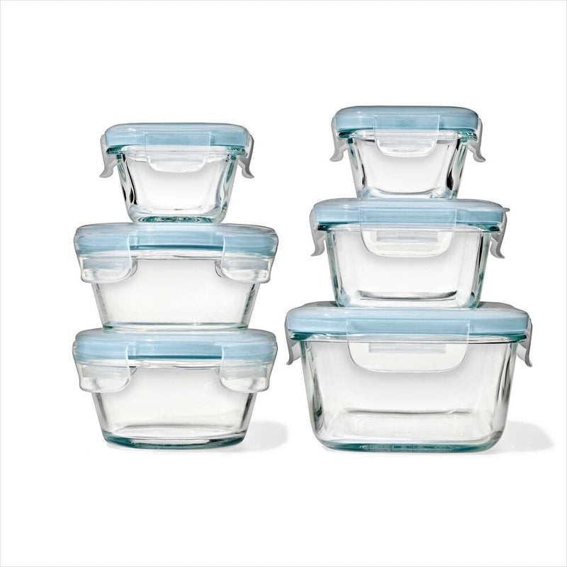 12-Piece Smart Seal Glass Container Set - Arctic Blue L7