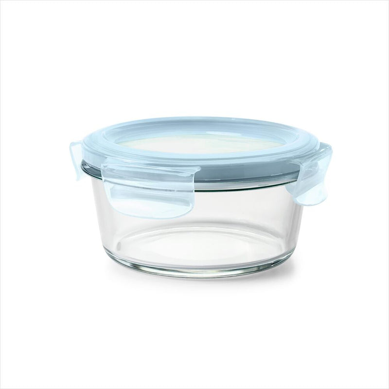 Smart Seal 2-Cup Glass Round Container - Arctic Blue B6