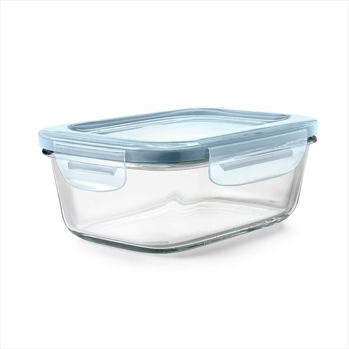 Smart Seal 3.5-Cup Glass Rectangle Container - Arctic Blue S7
