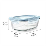 Smart Seal 3.5-Cup Glass Rectangle Container - Arctic Blue S7