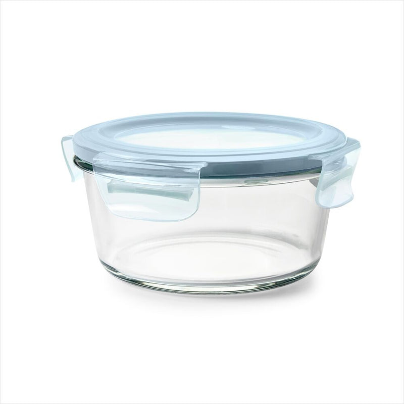 Smart Seal 4-Cup Glass Round Container - Arctic Blue K8