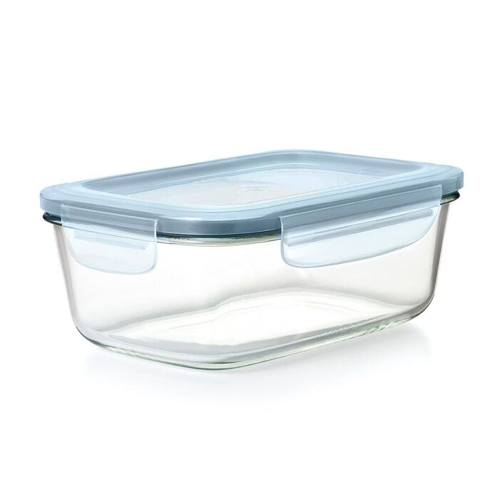 Smart Seal 8-Cup Glass Rectangle Container - Arctic Blue K0