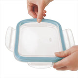 Smart Seal 3.5-Cup Glass Rectangle Container - Arctic Blue S7