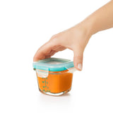 Baby Blocks Glass Food Storage Containers 4 Oz - Tot Teal W8