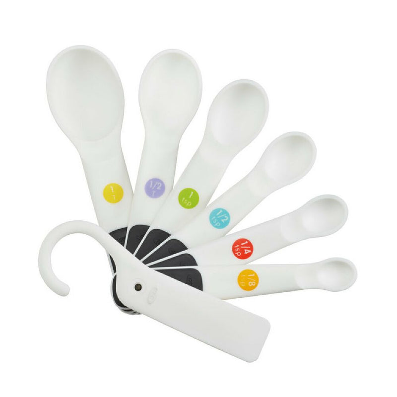 7 Piece Plastic Measuring Spoons - White S4