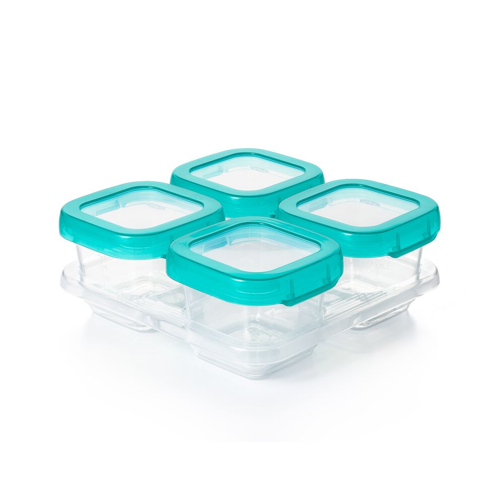 6 oz Baby Blocks™ Plastic Freezer Storage Containers - Tot Teal Y7