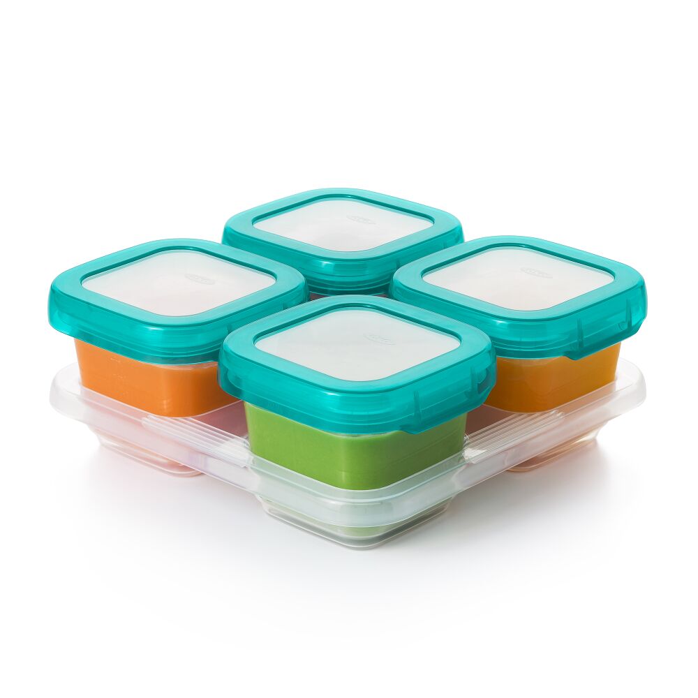 6 oz Baby Blocks™ Plastic Freezer Storage Containers - Tot Teal Y7