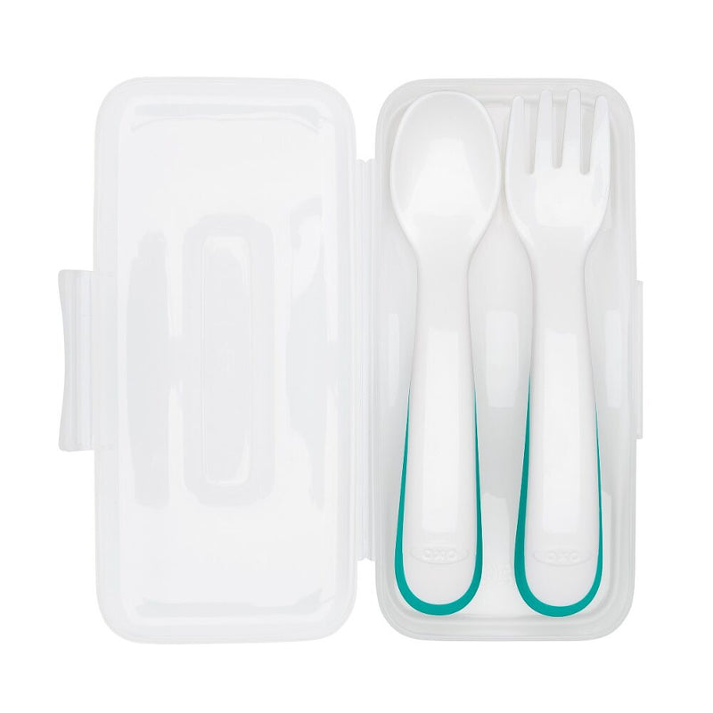 On-the-Go Plastic Fork and Spoon Set with Travel Case A8