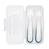 On-the-Go Plastic Fork and Spoon Set with Travel Case B2