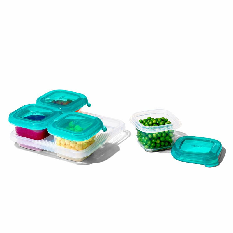 4 oz Baby Blocks™ Silicone Freezer Storage Containers - Tot Teal T7