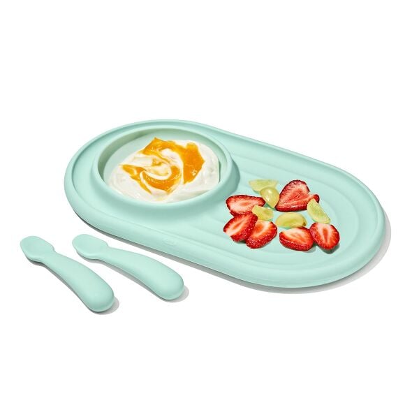 Textured Suction Plate & Spoons Set – 3-Piece V1