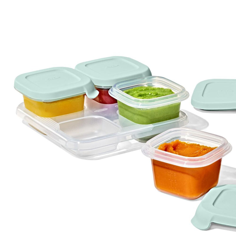 Silicone Baby Blocks Food Storage Containers (4 oz) - Opal X4