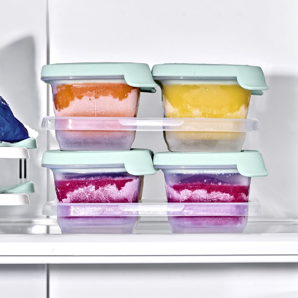Silicone Baby Blocks Food Storage Containers (4 oz) - Opal X4